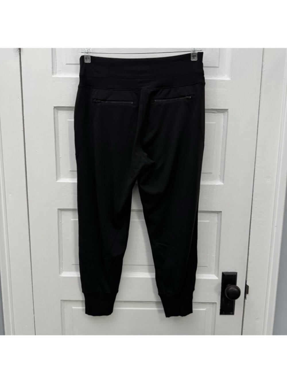 Athleta Venice High Rise Jogger Pants Medium Petite Black Zip Pockets - Picture 6 of 16